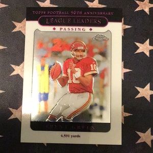 CHIEFS, Trent Green Topps chrome football card,50th anniversary, league leaders